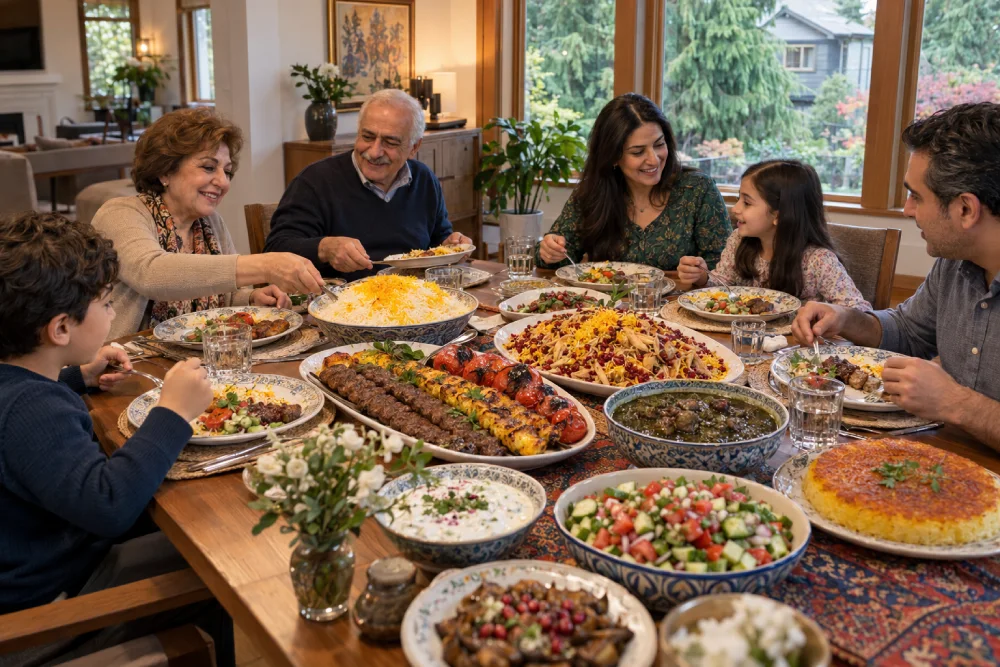 Iranian food in home party